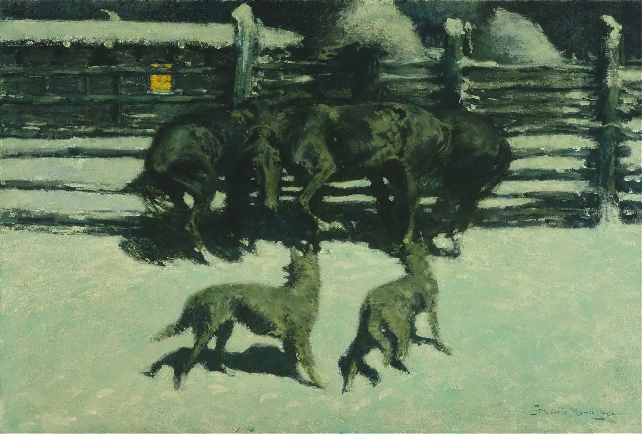 L'appel à l'aide - Frederic Remington image 1 copie de tableau peinte à la main