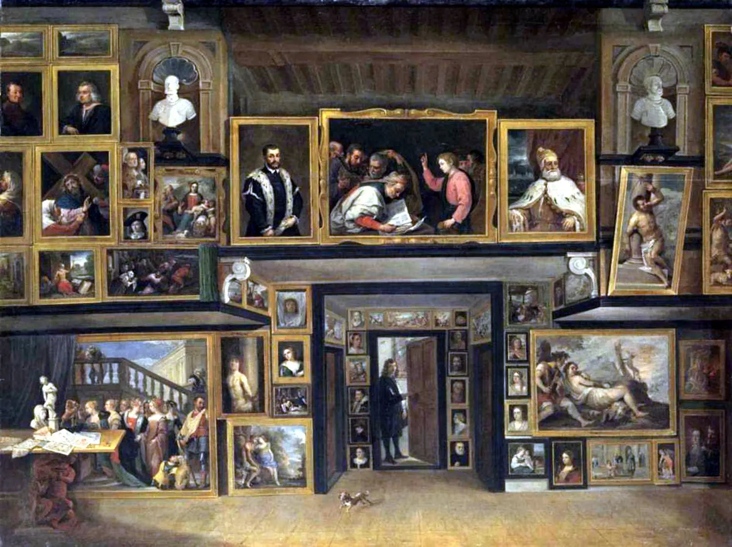 L'Archiduc Léopold-Guillaume dans sa galerie à Bruxelles (III) - David Teniers le Jeune image 1 copie peinte à la main à l’huile