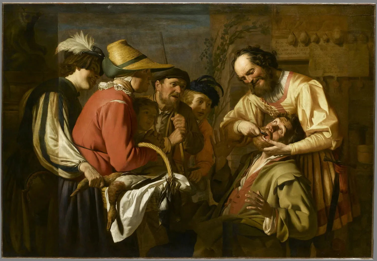 L'Arrache-dents - Gerrit van Honthorst image 1 reproduction de peinture à l’huile