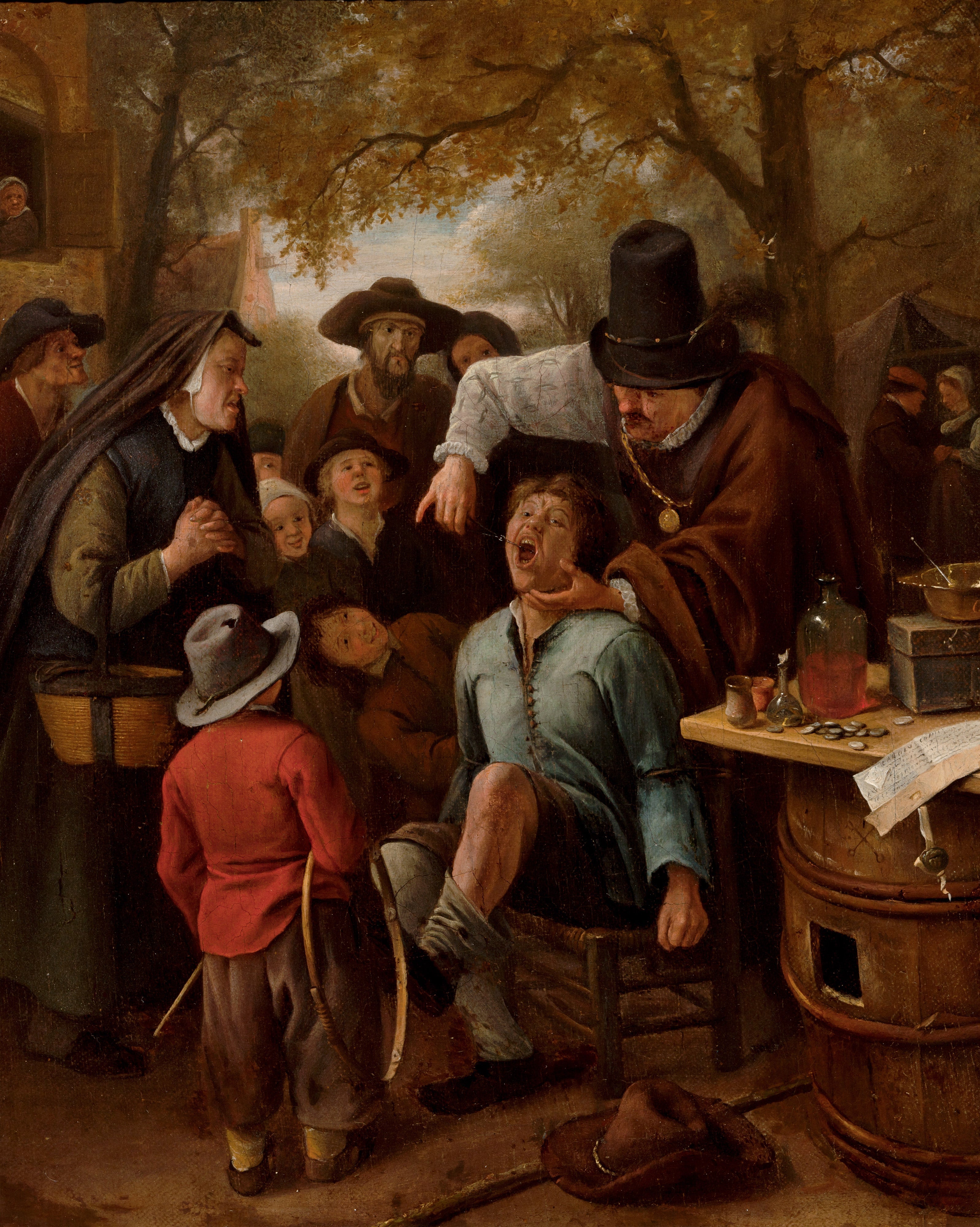 L'arrache-dents - Jan Steen image 1 copie peinte à la main à l’huile
