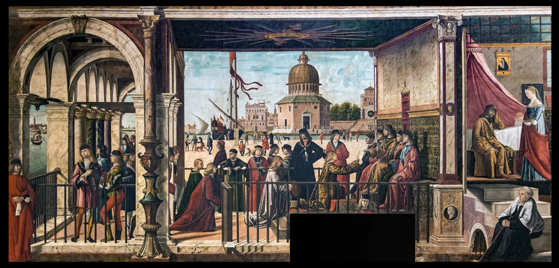 การมาถึงของทูตอังกฤษที่ราชสำนักของกษัตริย์บริตตานี - Vittore Carpaccio