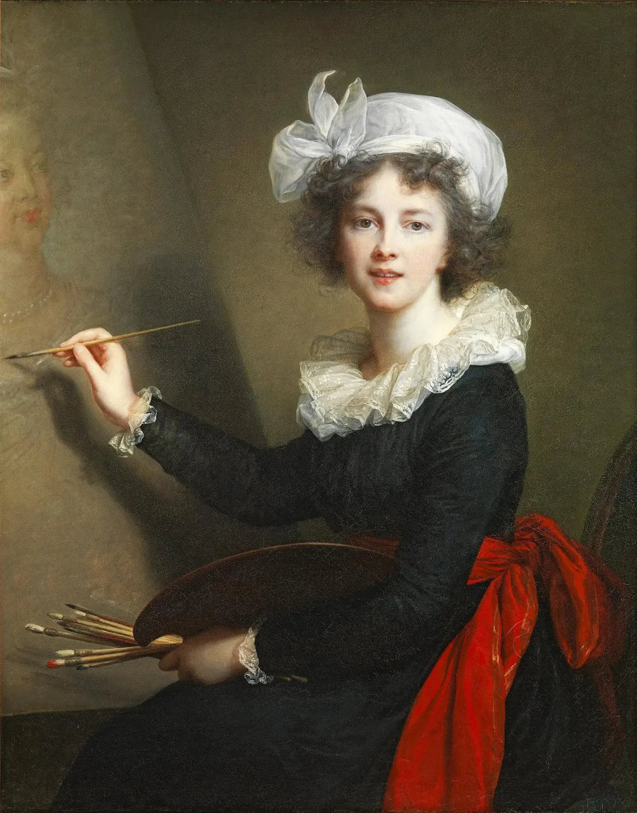 L'artiste exécutant un portrait de la reine Marie-Antoinette - Élisabeth Vigée Le Brun image 1 tableau peint à l’huile sur toile
