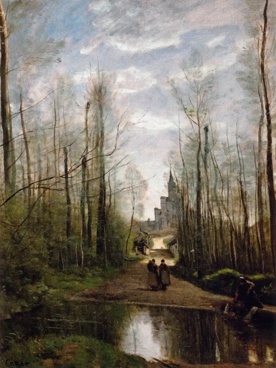 L’Église de Marissel - Jean-Baptiste Camille Corot image 1 reproduction de peinture à l’huile