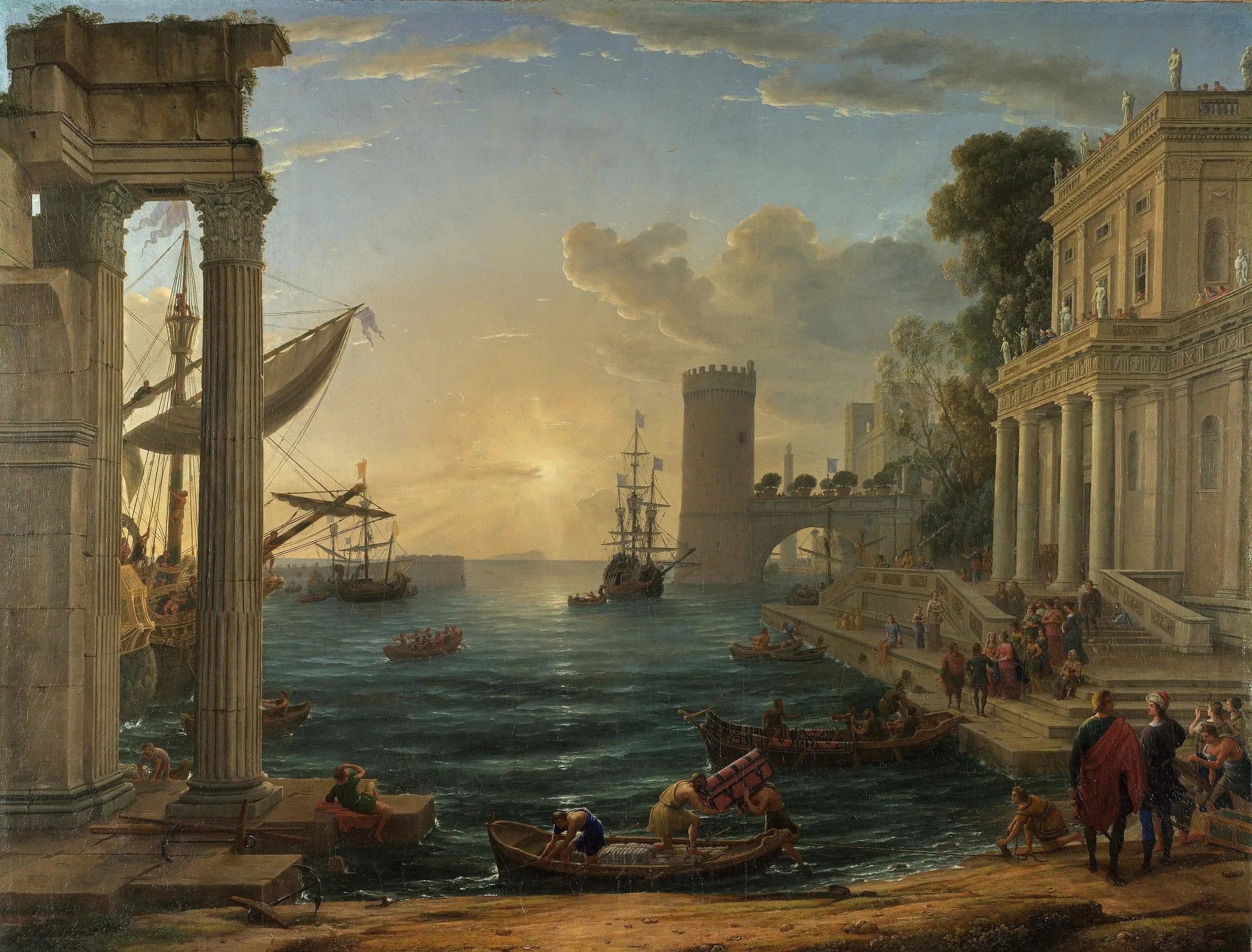 L'Embarquement de la reine de Saba - Claude Lorrain image 1 tableau peint à l’huile sur toile