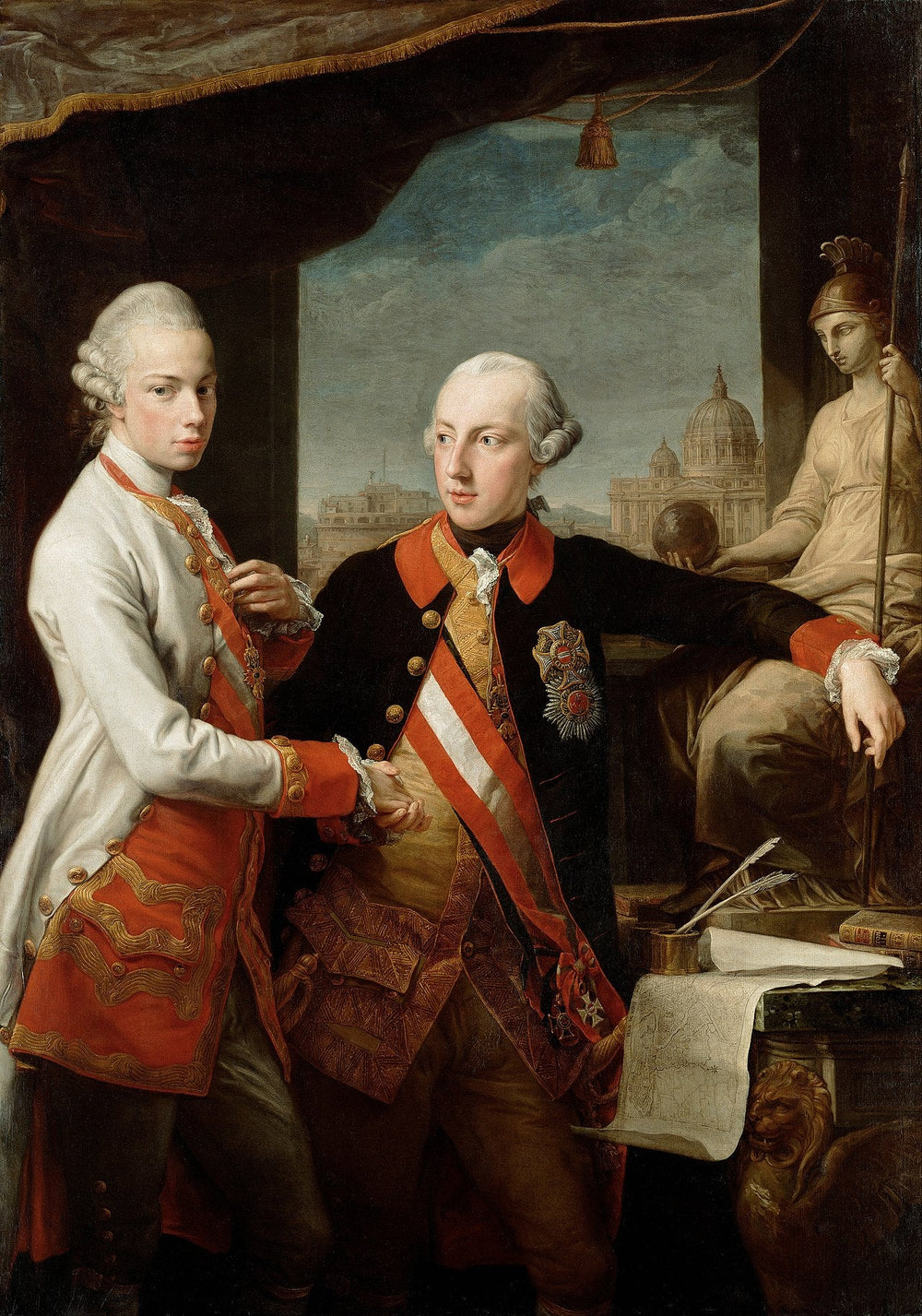 L'empereur Joseph II avec le grand-duc Pietro Leopoldo de Toscane - Pompeo Batoni image 1 tableau peint à l’huile sur toile