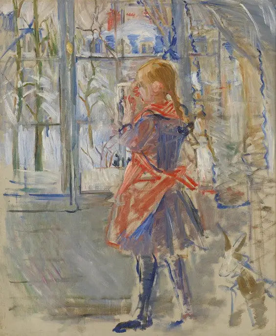 L'enfant au Tablier Rouge - Berthe Morisot image 1 copie peinte à la main à l’huile