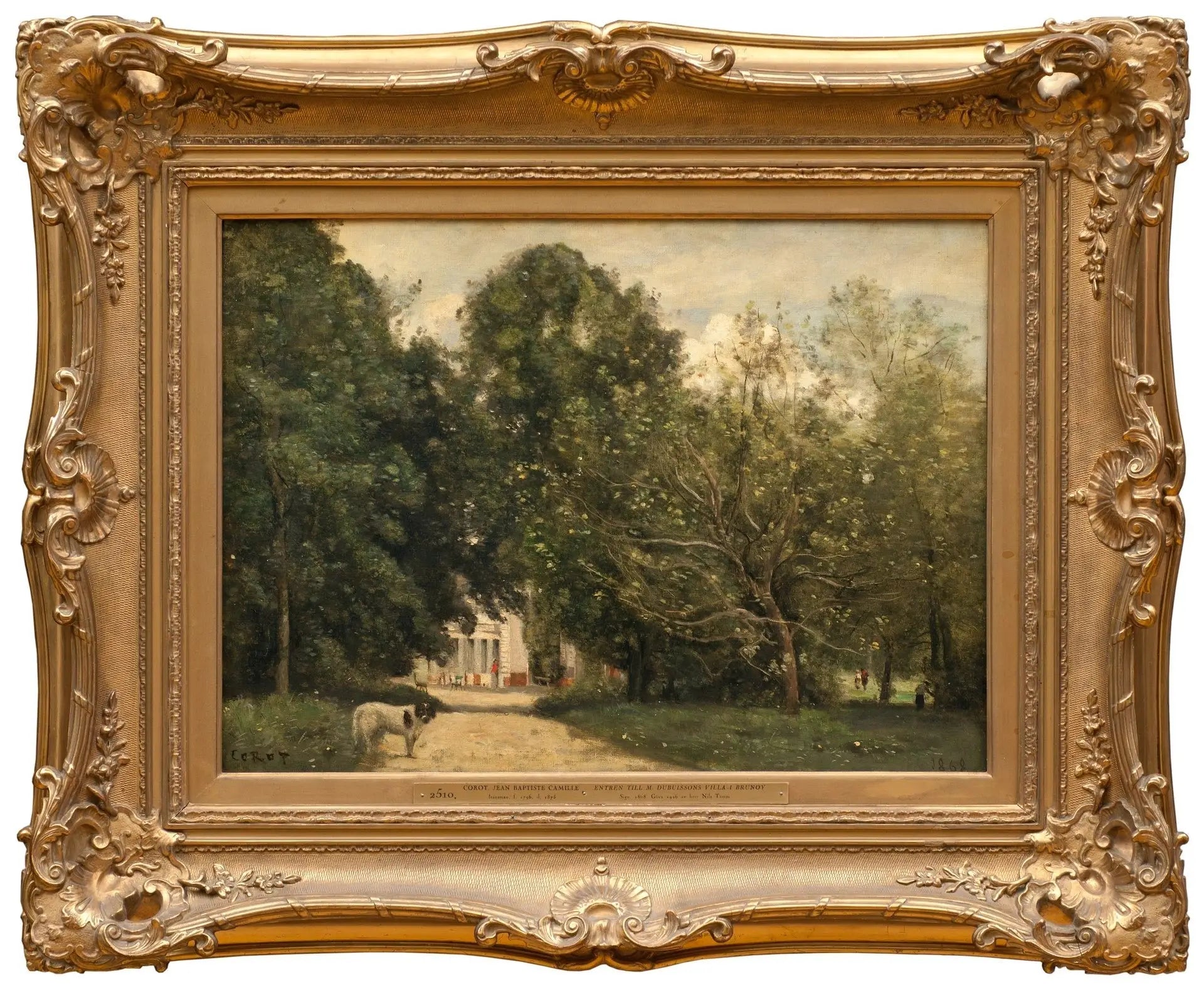 L'entrée de la villa de M. Dubuisson à Brunoy - Jean-Baptiste Camille Corot image 1 reproduction artisanale de tableau