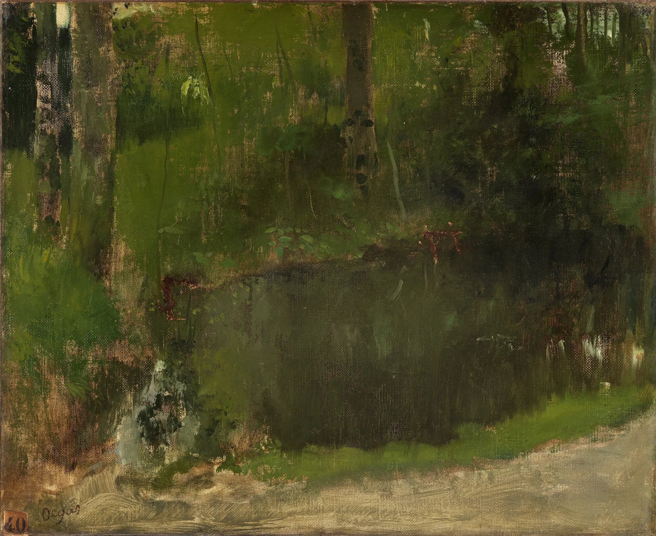 L'étang dans la forêt - Edgar Degas image 1 copie de tableau peinte à la main