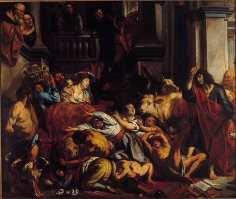 l'expulsion du temple - Jacob Jordaens image 1 reproduction artisanale de tableau