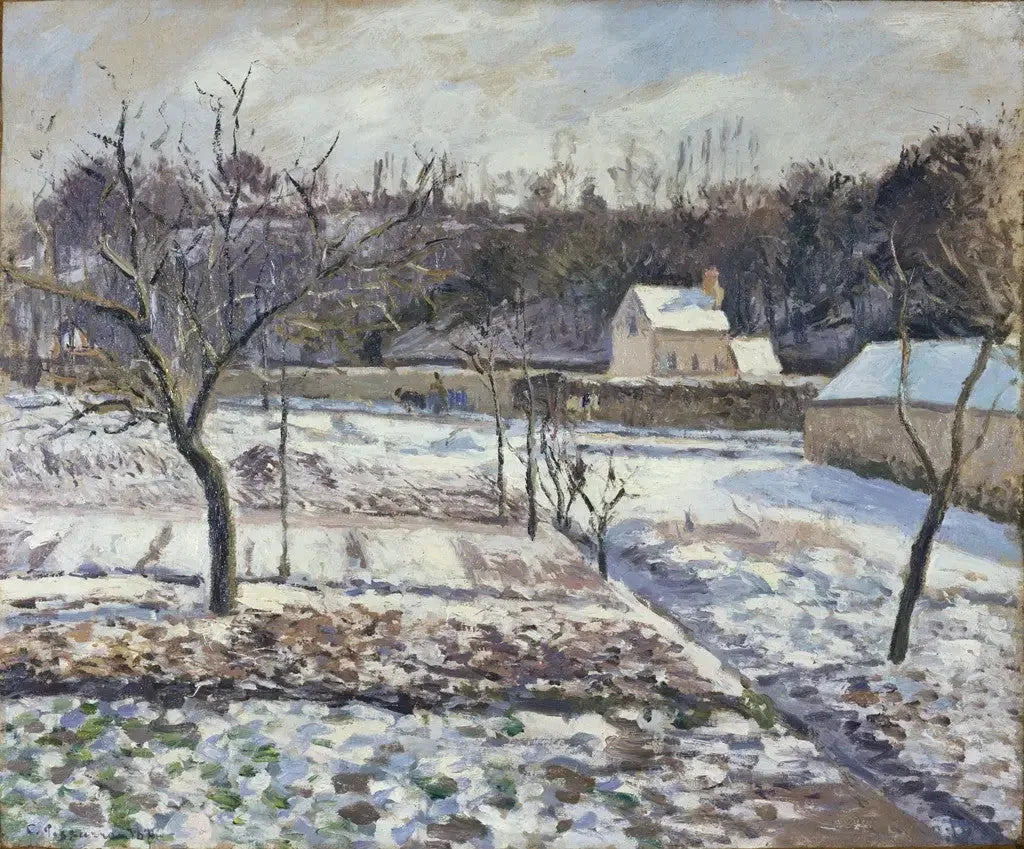 L'Hermitage, Pontoise, effet de neige - Camille Pissarro image 1 tableau peint à l’huile sur toile