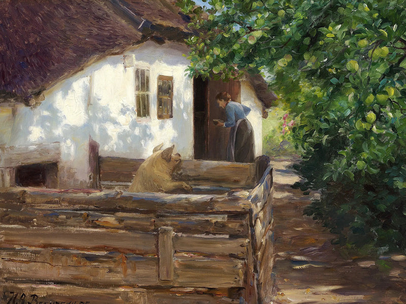 เวลาทานอาหารของหมู - H. A. Brendekilde