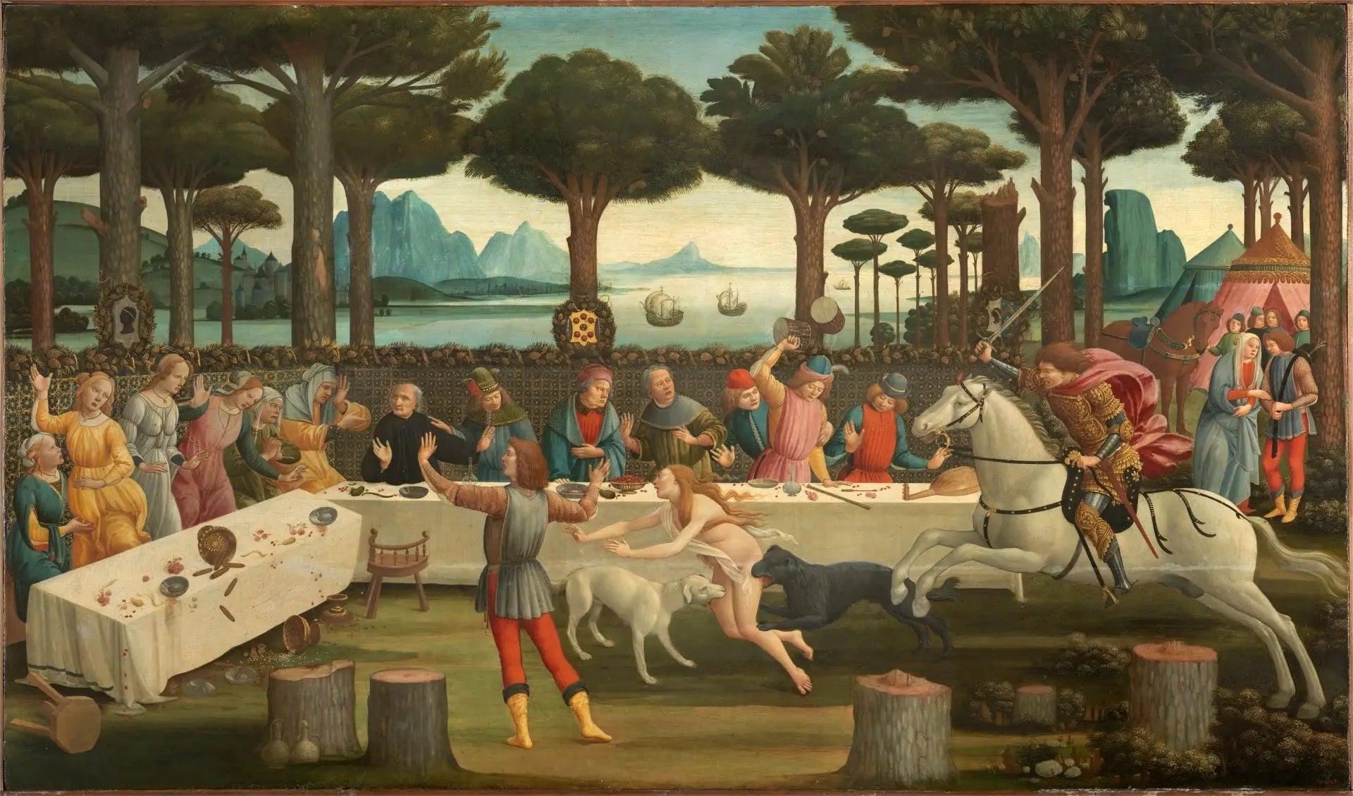 L'Histoire de Nastagio degli Onesti - Sandro Botticelli image 1 tableau peint à l’huile sur toile
