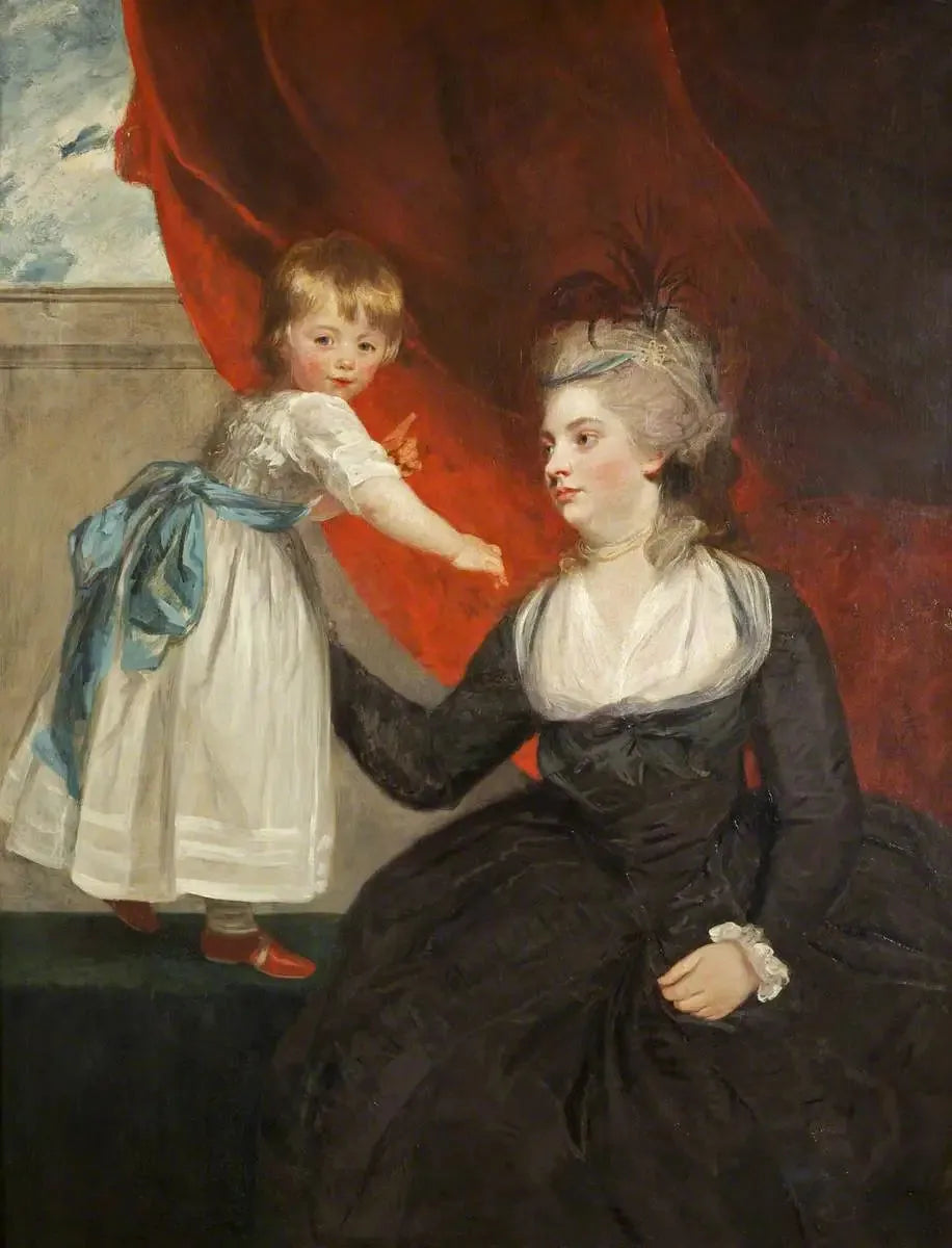 L'honorable Frances Courtenay, Lady Honywood (née en 1763) et sa fille - Joshua Reynolds image 1 copie peinte à la main à l’huile