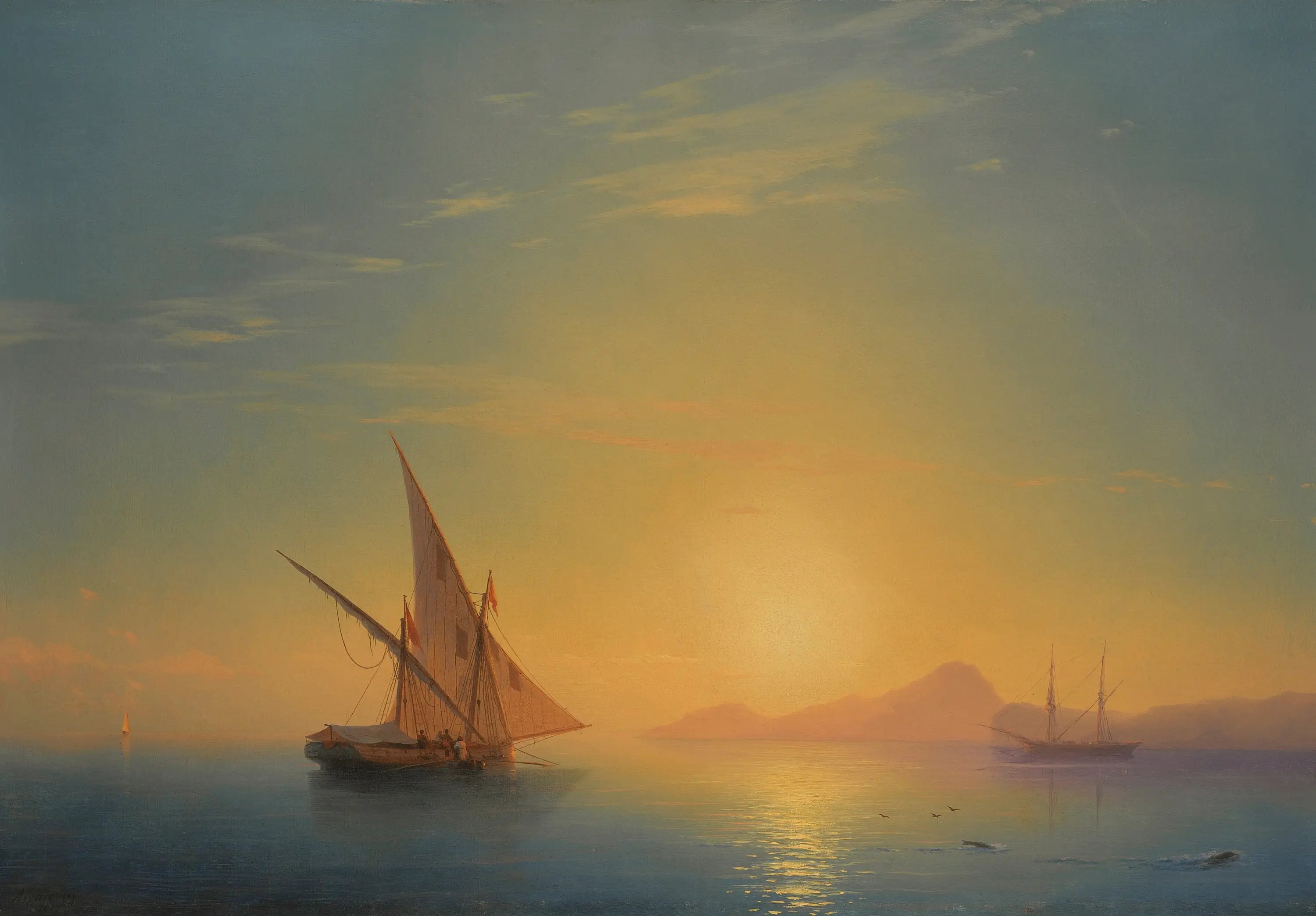 L’île d’Ischia au coucher du soleil (Coucher de soleil sur Ischia) - Ivan Aïvazovski - Alpha Reproduction