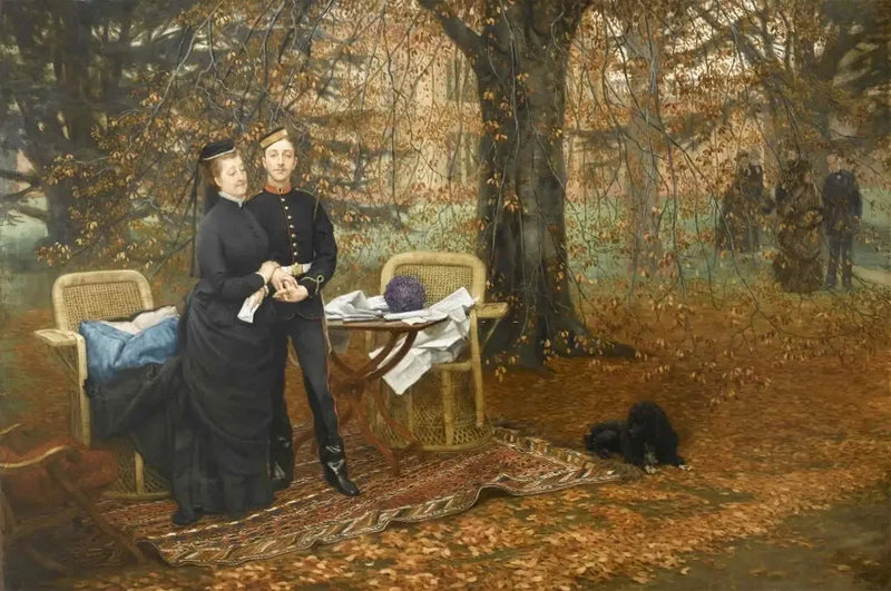 จักรพรรดินี Eugénie และเจ้าชายจักรพรรดิในสวน Camden Place - James Tissot