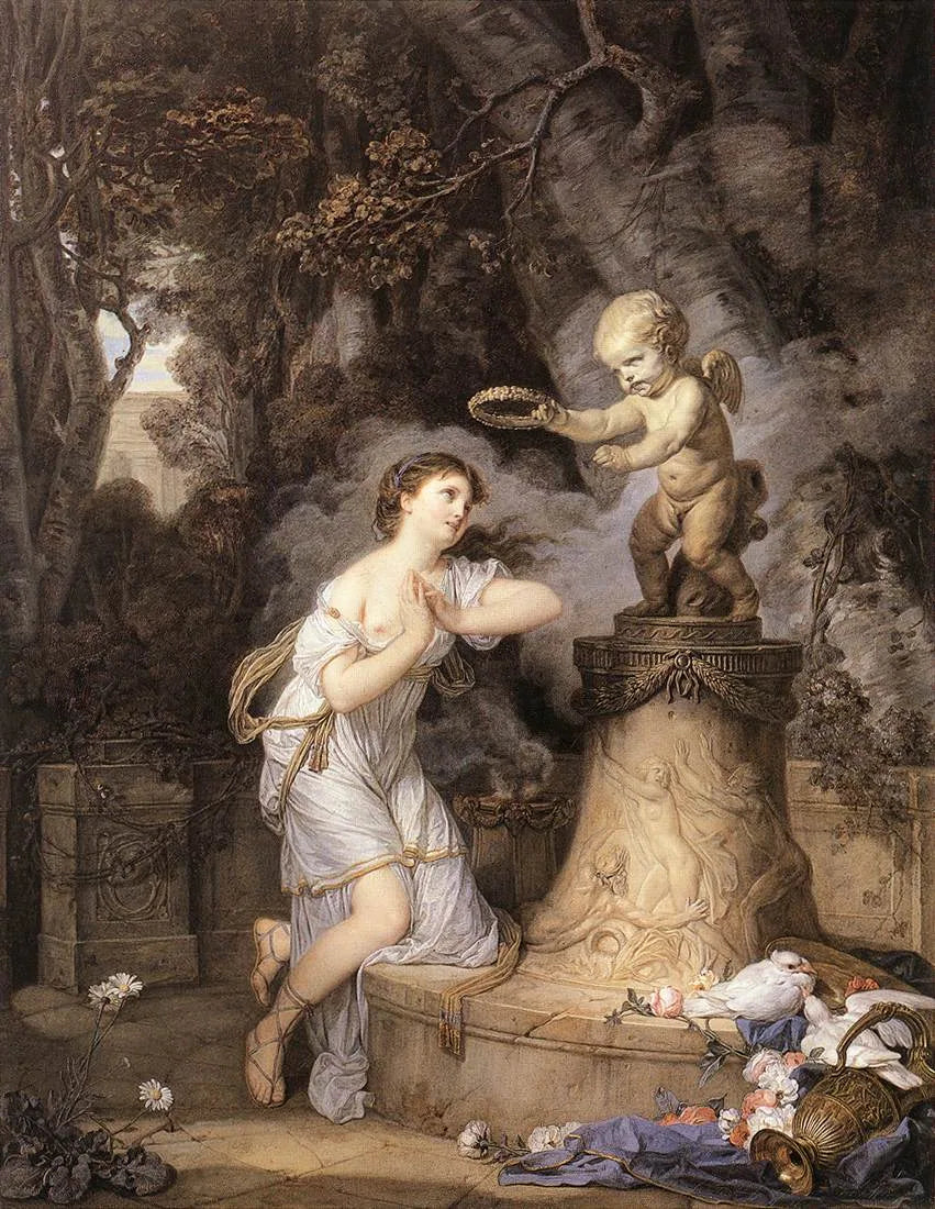 L'offrande à l'amour - Jean-Baptiste Greuze image 1 copie peinte à la main à l’huile