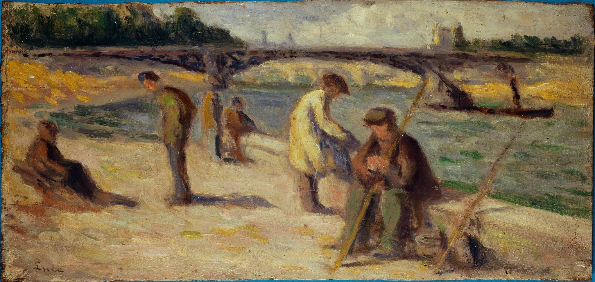 La berge du quai Malaquais - Maximilien Luce image 1 copie peinte à la main à l’huile
