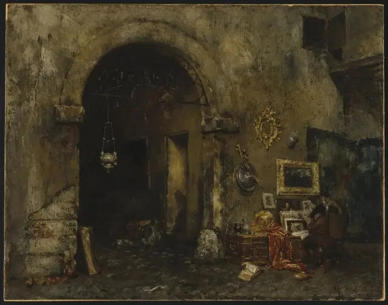 La boutique de l'antiquaire - William Merritt Chase image 1 reproduction réalisée par Alpha Reproduction