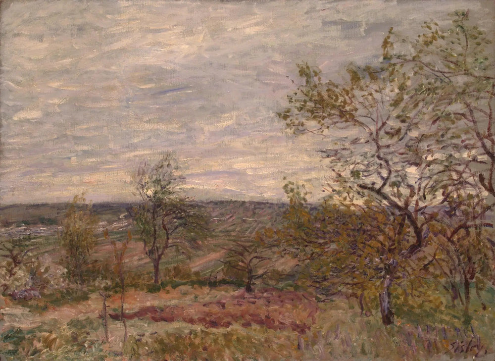 La Campagne à Veneux - Alfred Sisley image 1 copie peinte à la main à l’huile