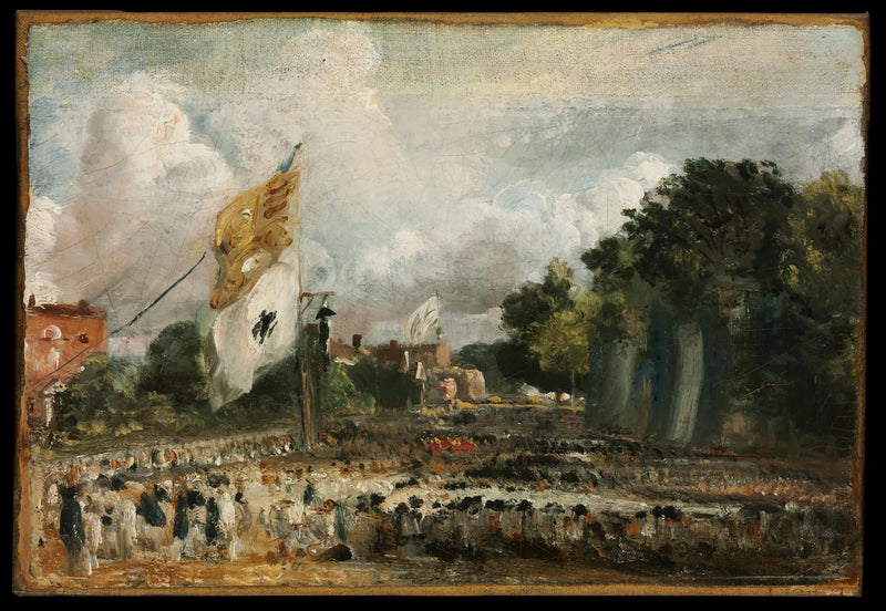 การเฉลิมฉลองที่ East Bergholt ของสันติภาพปี 1814 ที่ลงนามในปารีสระหว่างฝรั่งเศสและพันธมิตร - จอห์น คอนสเทเบิล