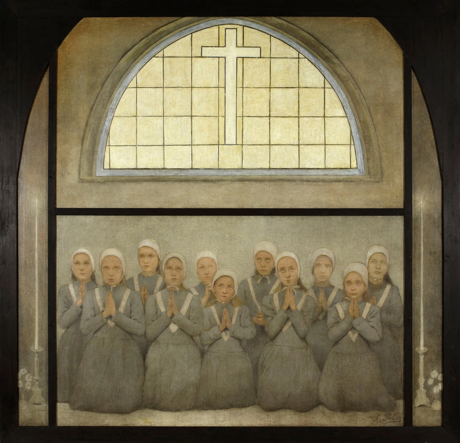 La chapelle : Les orphelins - Fernand Pelez image 1 copie peinte à la main à l’huile