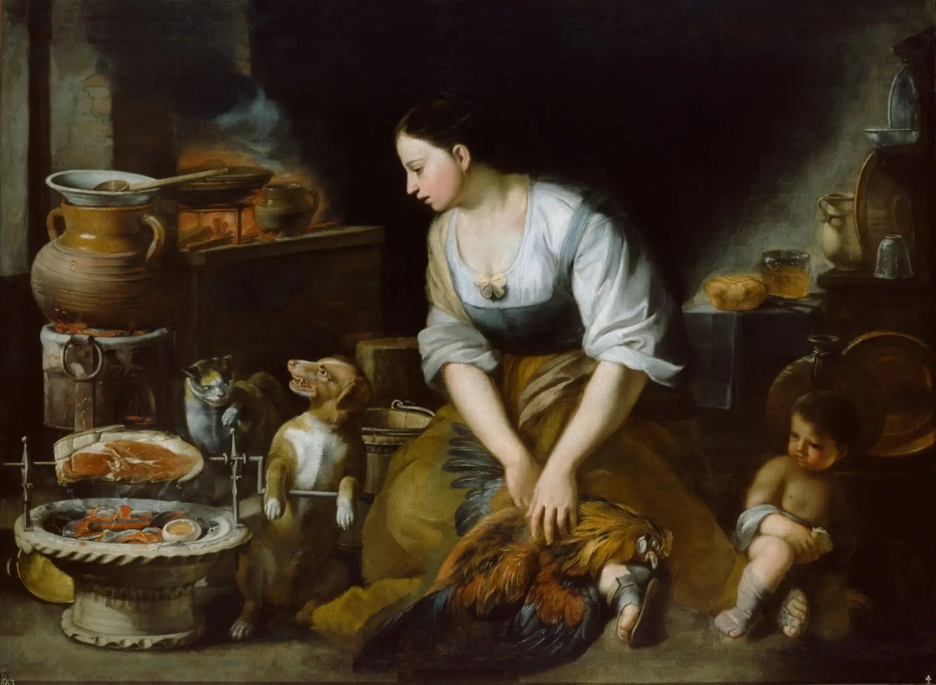 La cocinera - Bartolomé Esteban Murillo image 1 copie de tableau peinte à la main