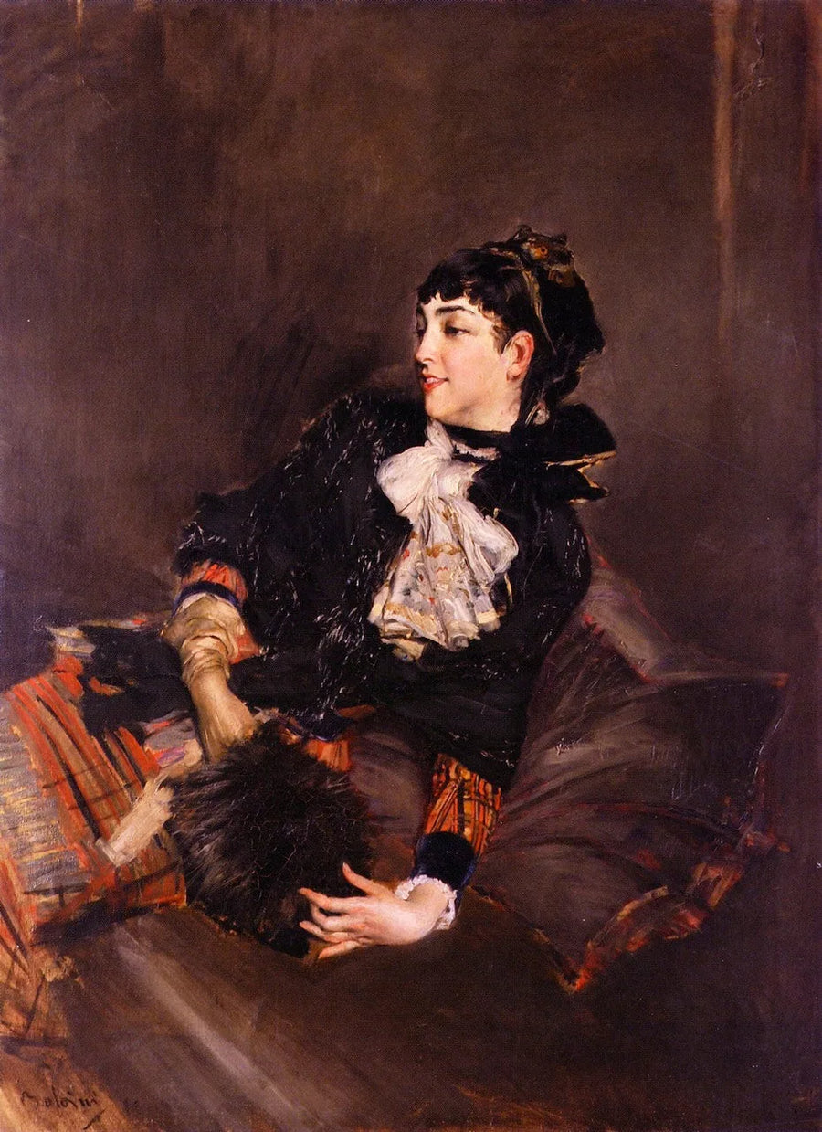 เคาน์เตส Gabrielle de Rasty บนโซฟา - Giovanni Boldini
