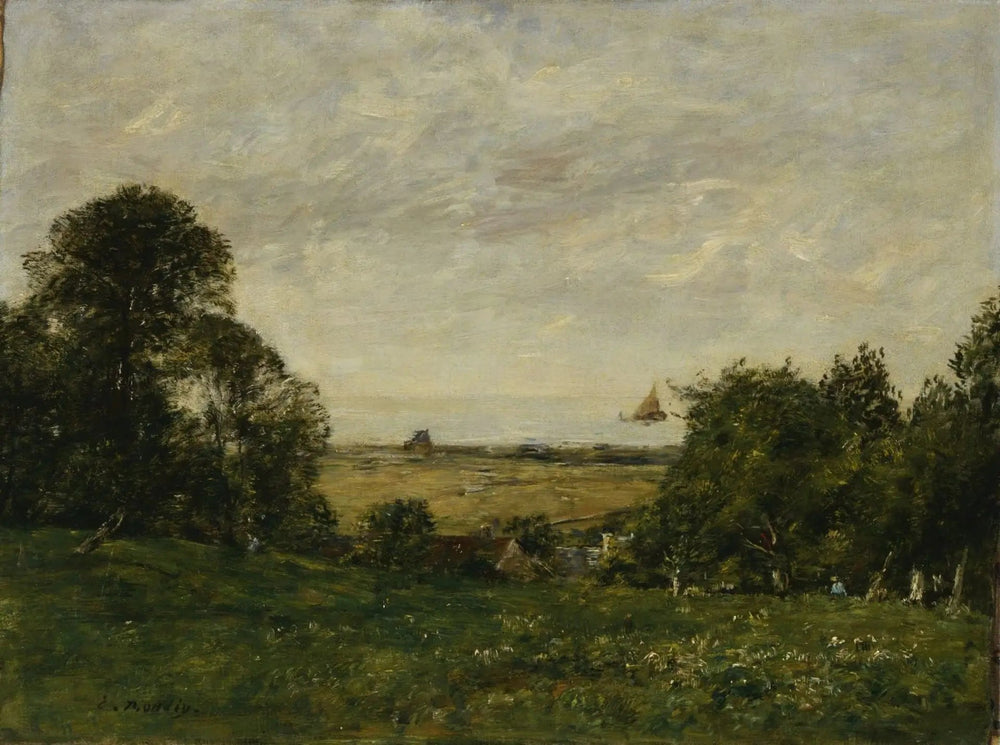 La Côte près de Trouville, vue des hauteurs - Eugène Boudin image 1 copie de tableau peinte à la main