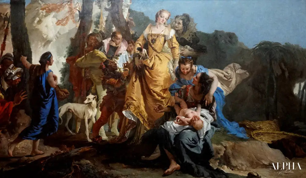 La découverte de l'enfant Moïse - Giambattista Tiepolo - Reproductions de tableaux et peintures haut de gamme