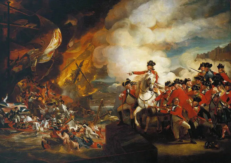 ความพ่ายแพ้ของแบตเตอรี่ลอยน้ำที่จ Gibraltar, กันยายน 1782 - จอห์น ซิงเกิลตัน คอปลีย