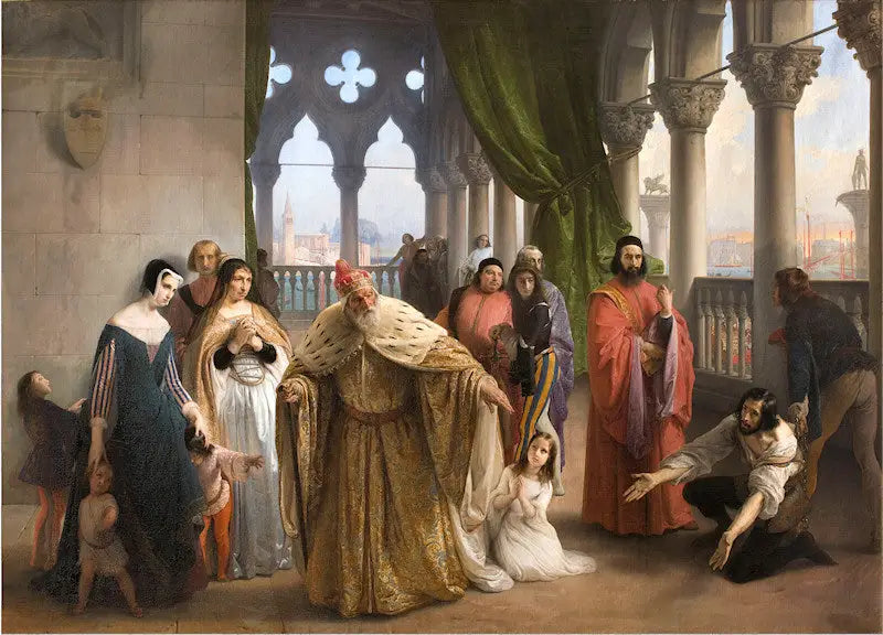 La dernière rencontre entre Jacopo Foscari et sa famille avant son exil - Francesco Hayez - Alpha Reproduction