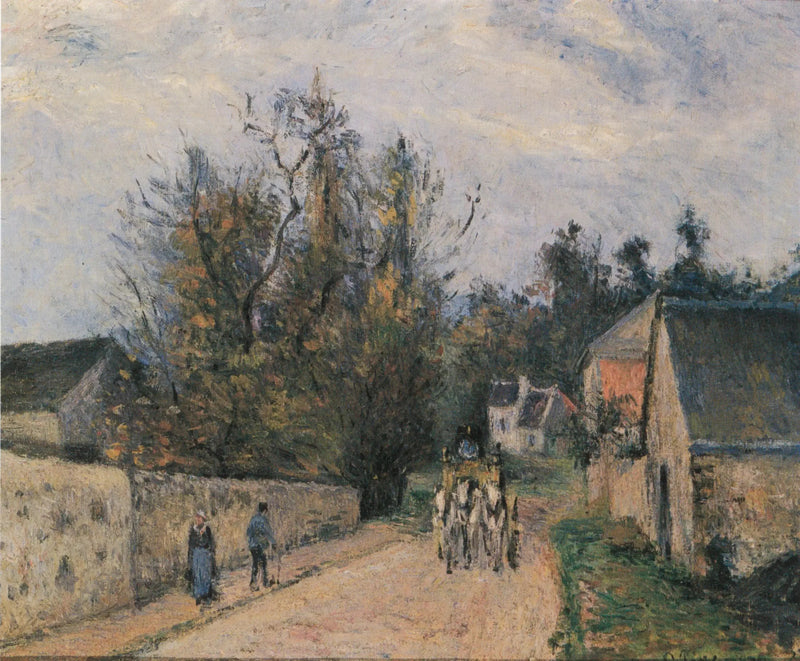 La Diligence, เส้นทางจาก Ennery สู่ l'Hermitage, Pontoise - Camille Pissarro