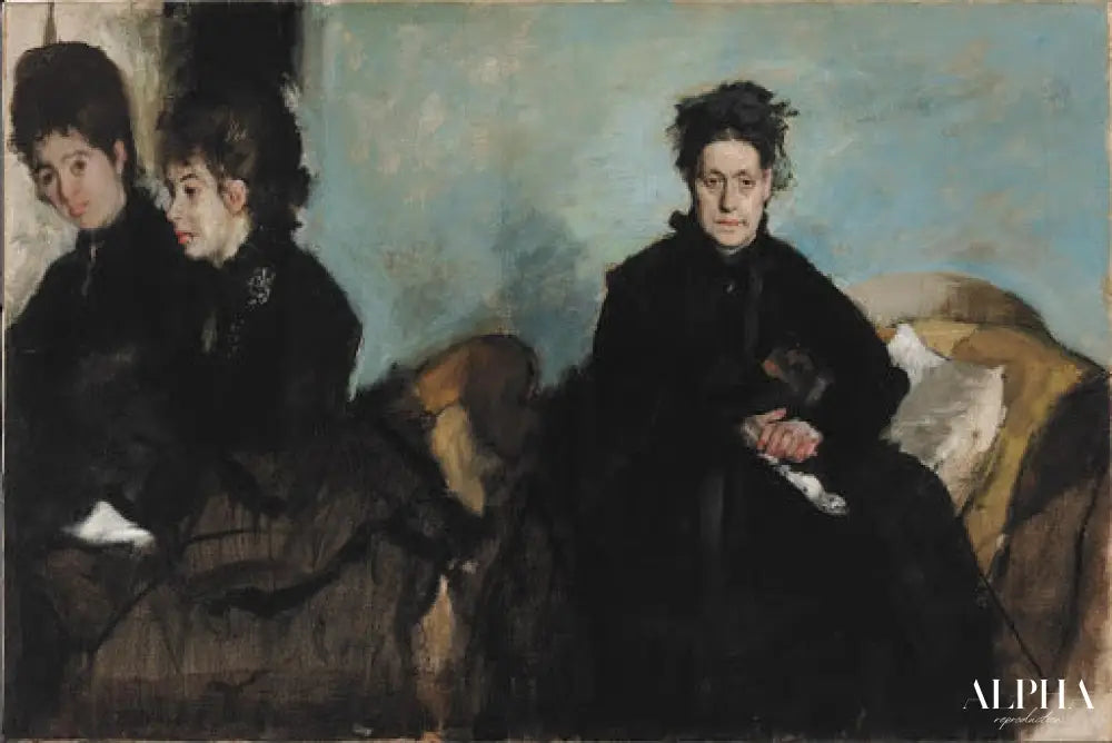 La duchesse de Montejasi et ses filles Elena et Camilla - Edgar Degas - Reproductions de tableaux et peintures haut de gamme