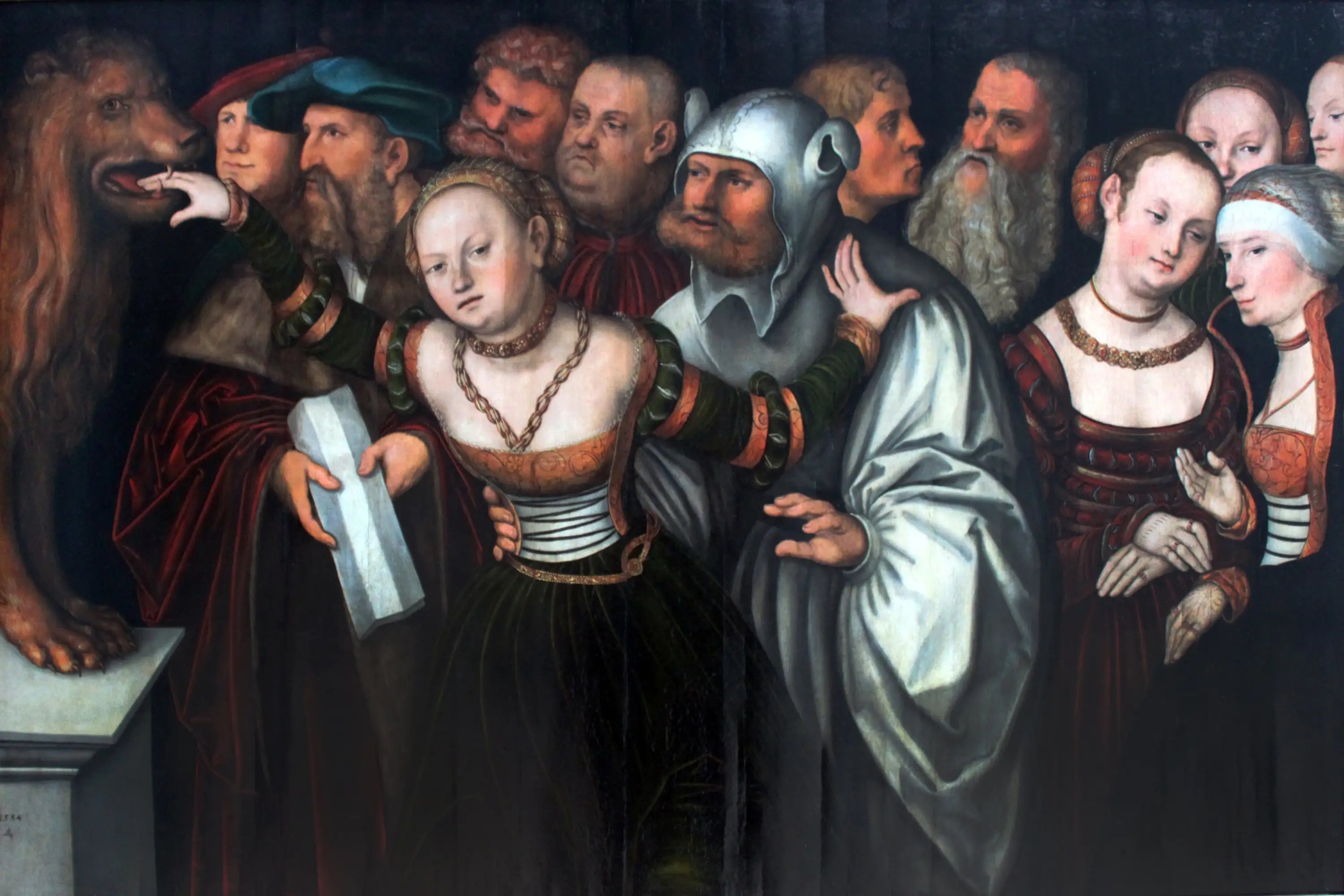 La fable de la bouche de la vérité - Lucas Cranach the Elder image 1 copie de tableau peinte à la main