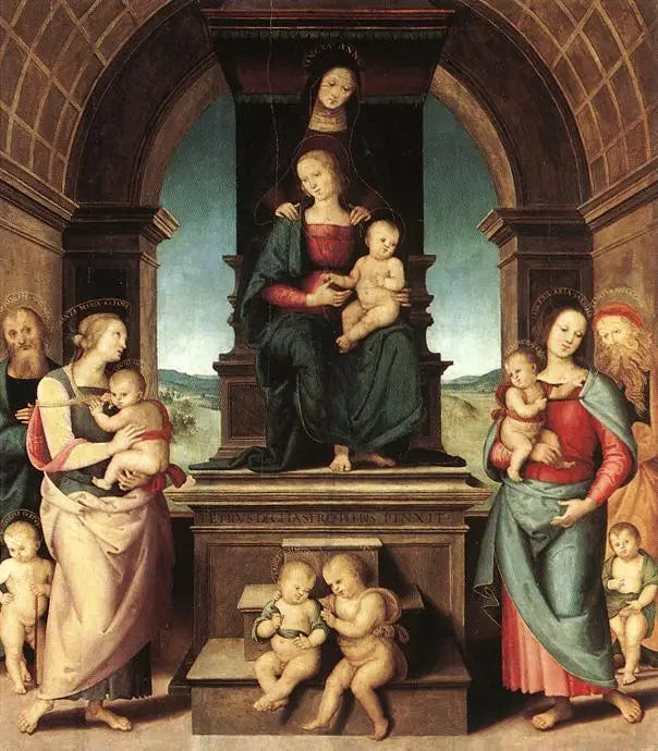 La Famille de la Vierge - Pietro Perugino image 1 copie peinte à la main à l’huile