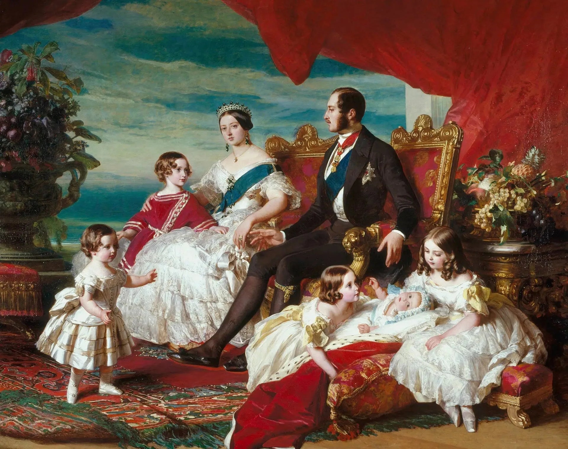 La famille royale en 1846 - Franz Xaver Winterhalter image 1 copie peinte à la main à l’huile