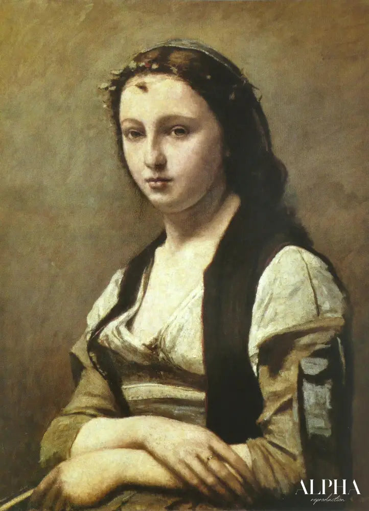 La Femme à la perle - Camille Corot - Reproductions de tableaux et peintures haut de gamme