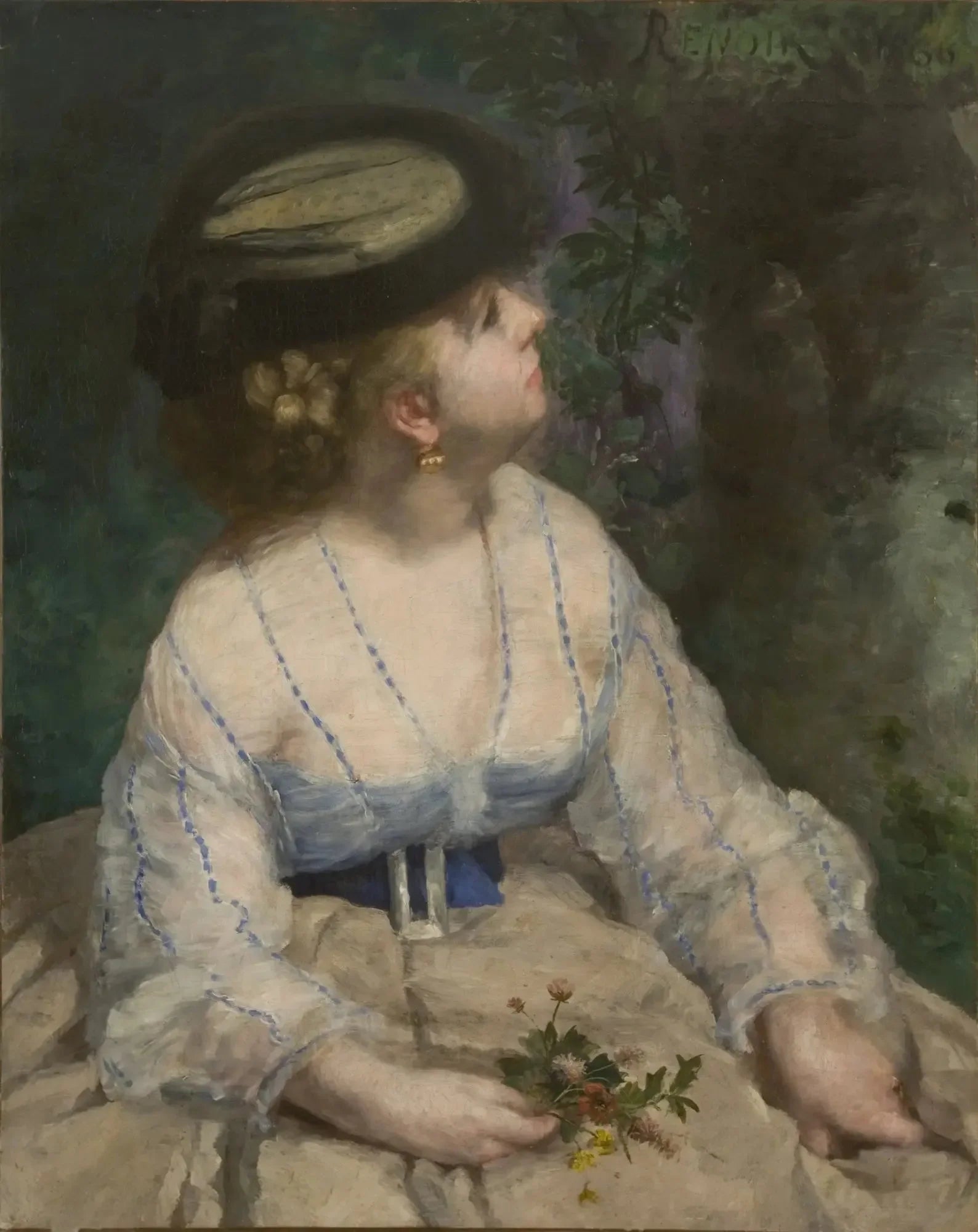 La Fille à l'oiseau - Pierre-Auguste Renoir image 1 tableau peint à l’huile sur toile