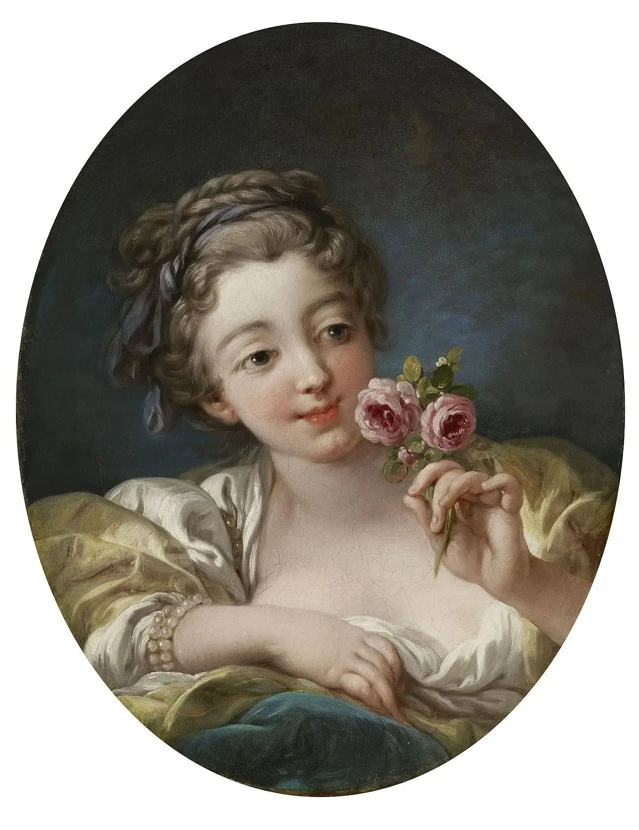 La fille aux roses - François Boucher image 1 reproduction de peinture à l’huile
