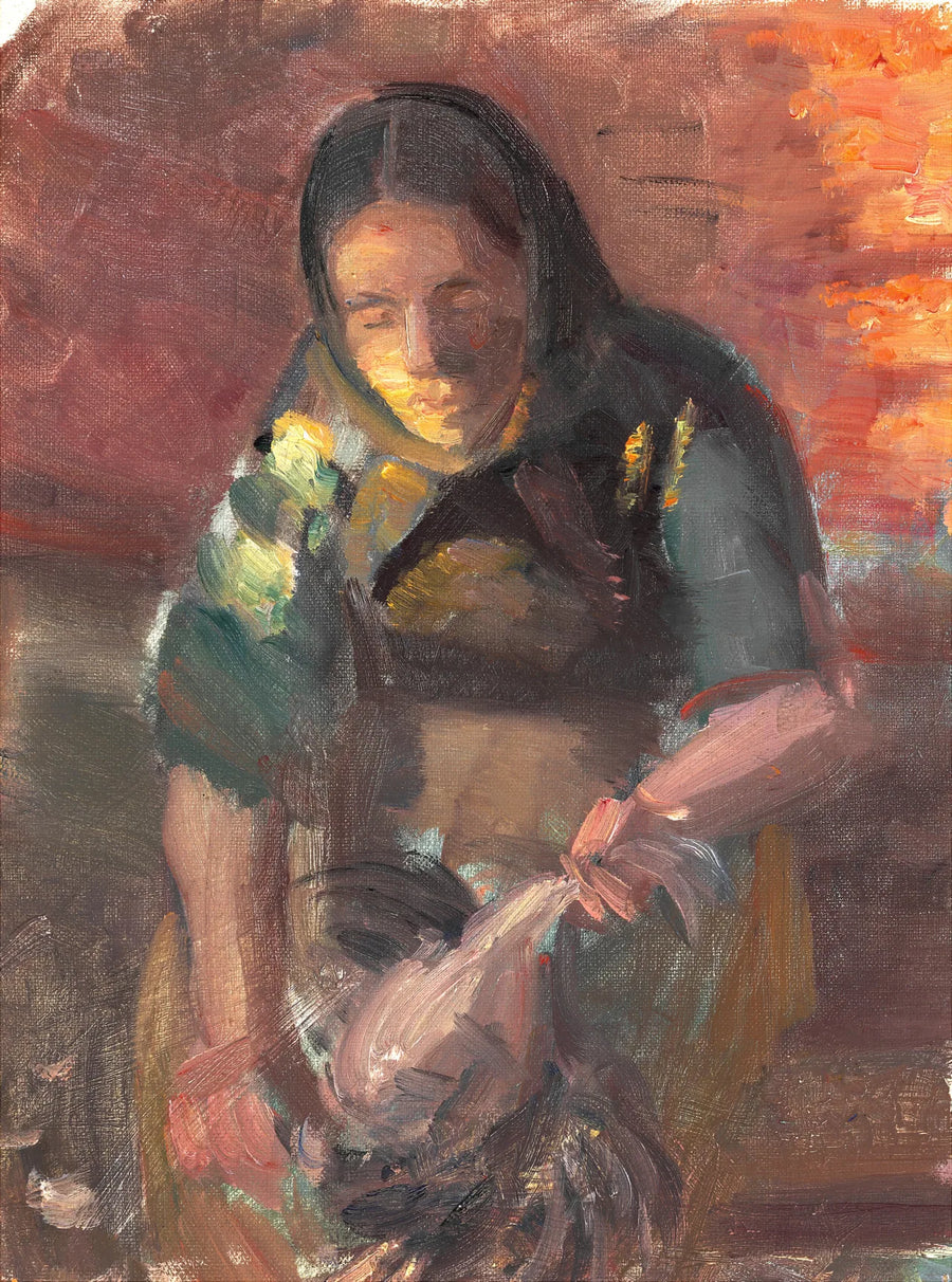 ลูกสาวของชาวประมงที่กำลังชำแหละไก่ - Anna Ancher