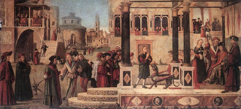 ลูกสาวของจักรพรรดิ์กอร์เดียนถูกขจัดปีศาจโดยนักบุญทริฟุน - Vittore Carpaccio