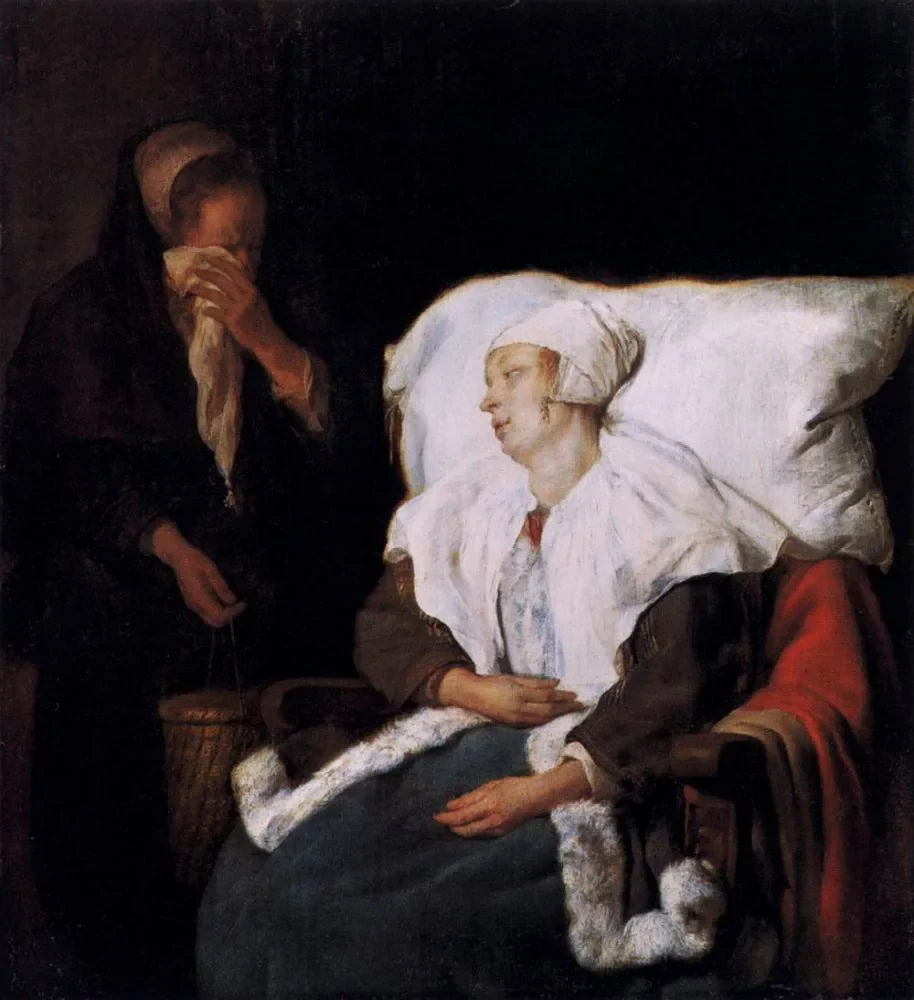 La Fille malade - Gabriel Metsu image 1 reproduction artisanale de tableau