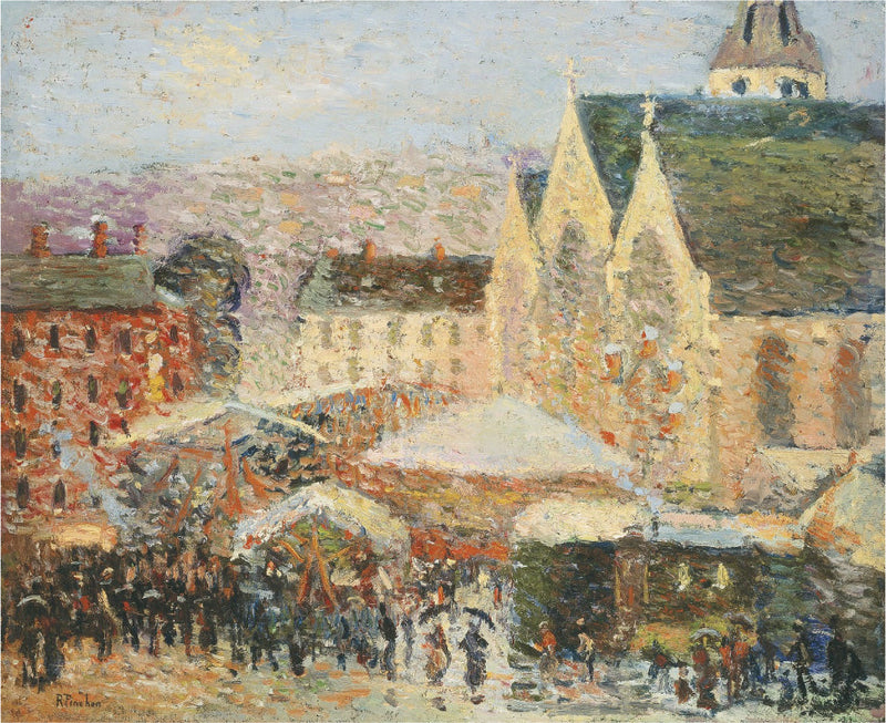 งานแสดงสินค้าที่จัตุรัสแซงต์-รมองน์ บนจัตุรัสแซงต์-วีเวียง, Rouen - Robert Antoine Pinchon
