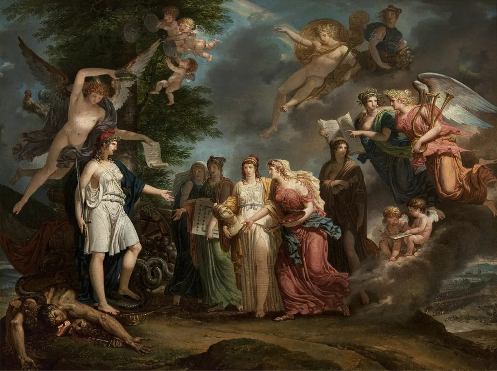 La France triomphante encourageant les Sciences et les Arts au milieu de la guerre - Charles Meynier - Alpha
