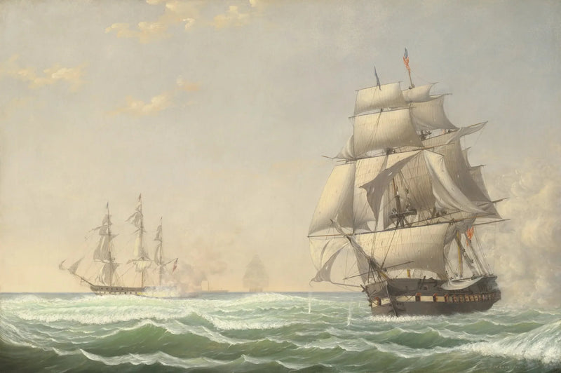 เรือรบอเมริกัน « President » เข้าร่วมกองเรืออังกฤษ, 1815 - Fitz Henry Lane