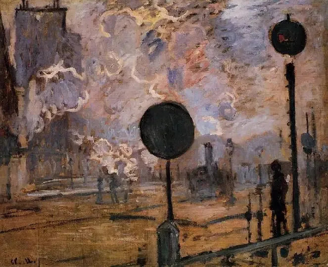 La Gare Saint-Lazare, les signaux - Claude Monet image 1 tableau peint à l’huile sur toile