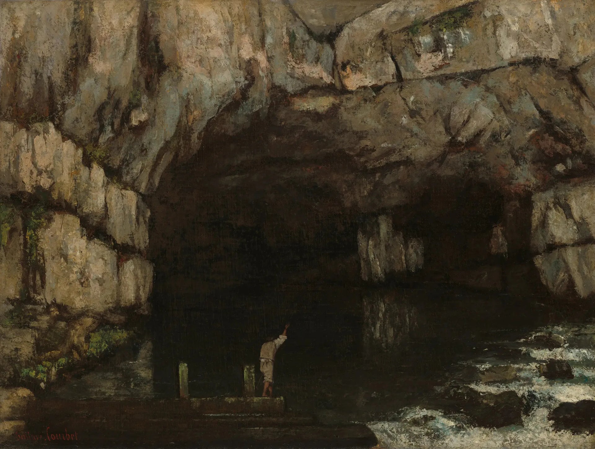 La Grotte de la Loue - Gustave Courbet image 1 reproduction de peinture à l’huile