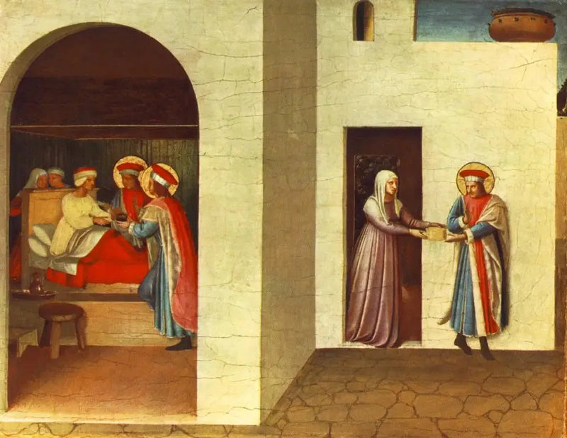 การรักษา Palladia โดยนักบุญคอมหและดามิอัน - Fra Angelico