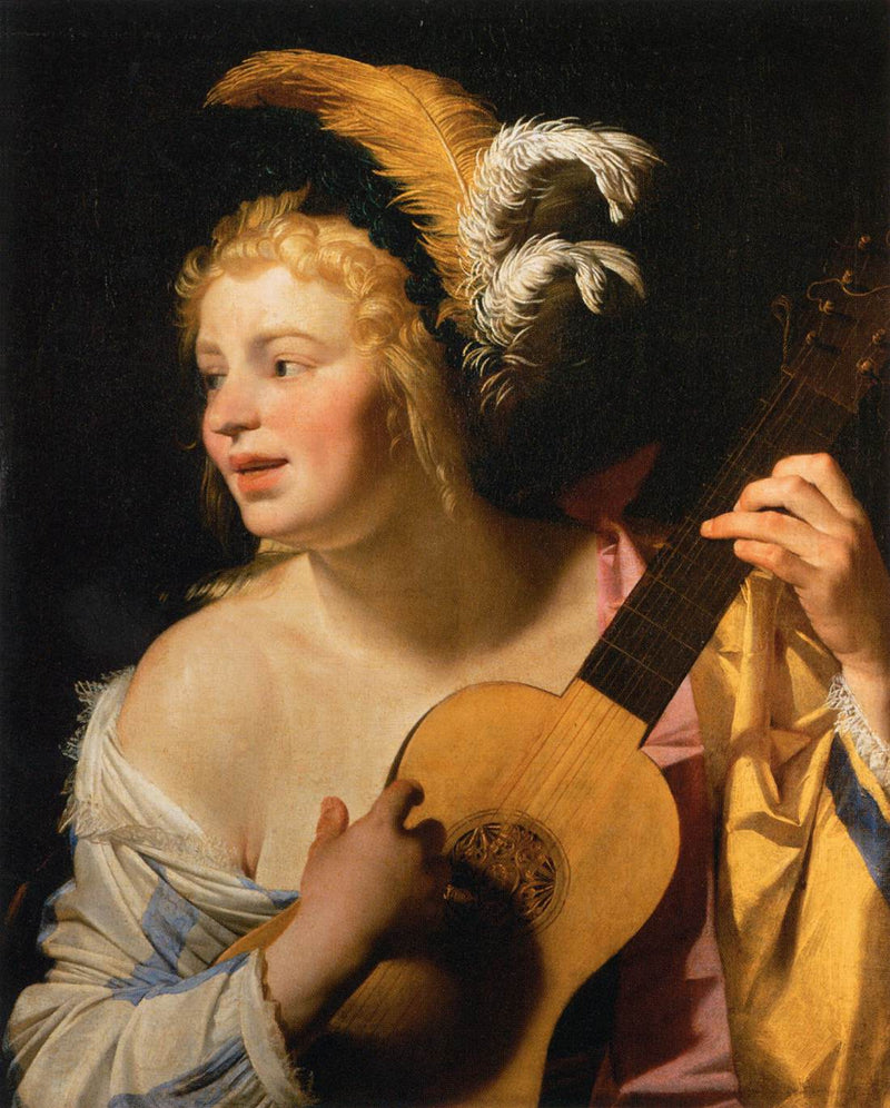 ผู้หญิงเล่นกีตาร์ - Gerrit van Honthorst