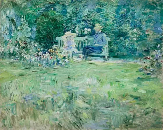 La leçon au jardin - Berthe Morisot image 1 reproduction de peinture à l’huile